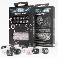 Crosshairs Compact D6 RPG kauliukų rinkinys (juoda ir perlo sp.)
